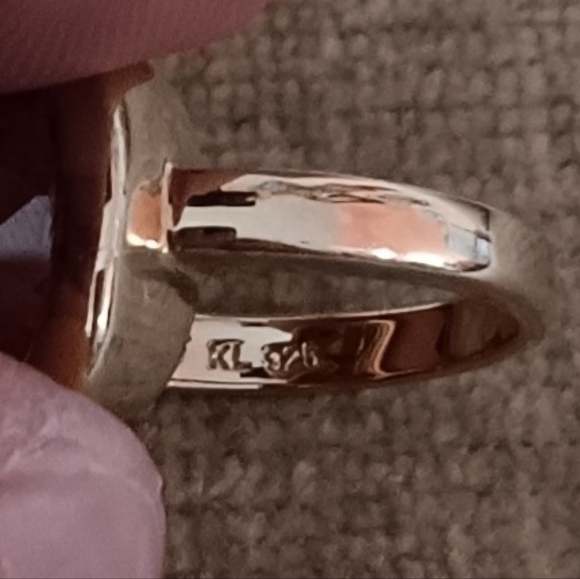 925 Sterling Silver Gold Plated Champagne Faceted Crystal Ring - Picture 5 of 11
